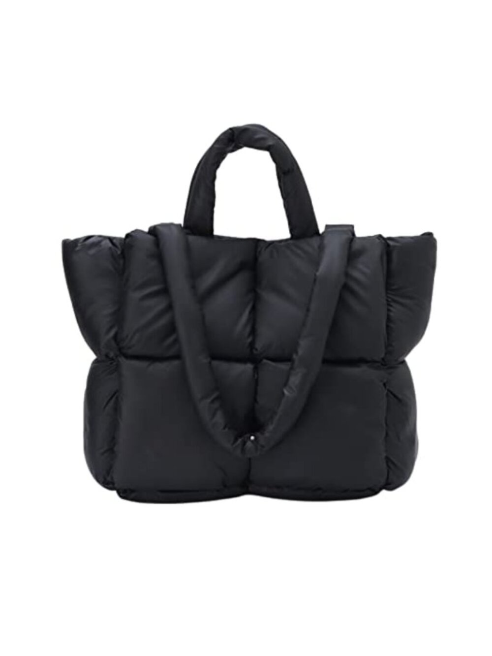 Large Puffer Tote Bag Quilted Top-Handle Shoulder Bag Down Cotton Padded